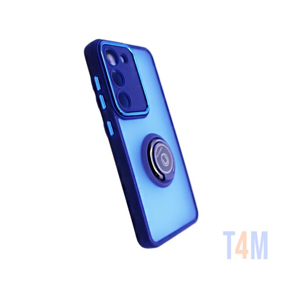 Funda con Anilla de Soporte para Samsung Galaxy S23 Azul Ahumado